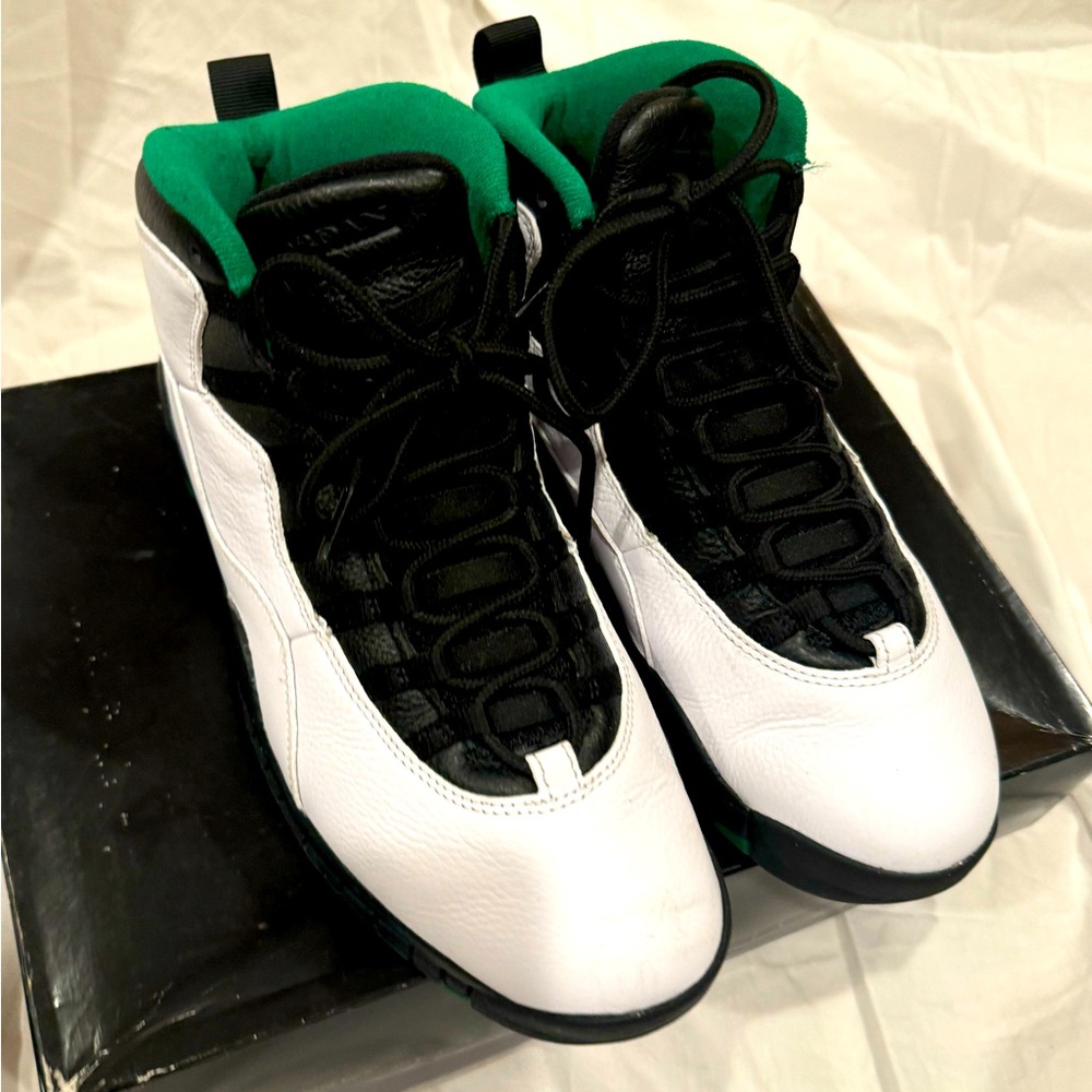 Men's White and Black High-Top Sneakers